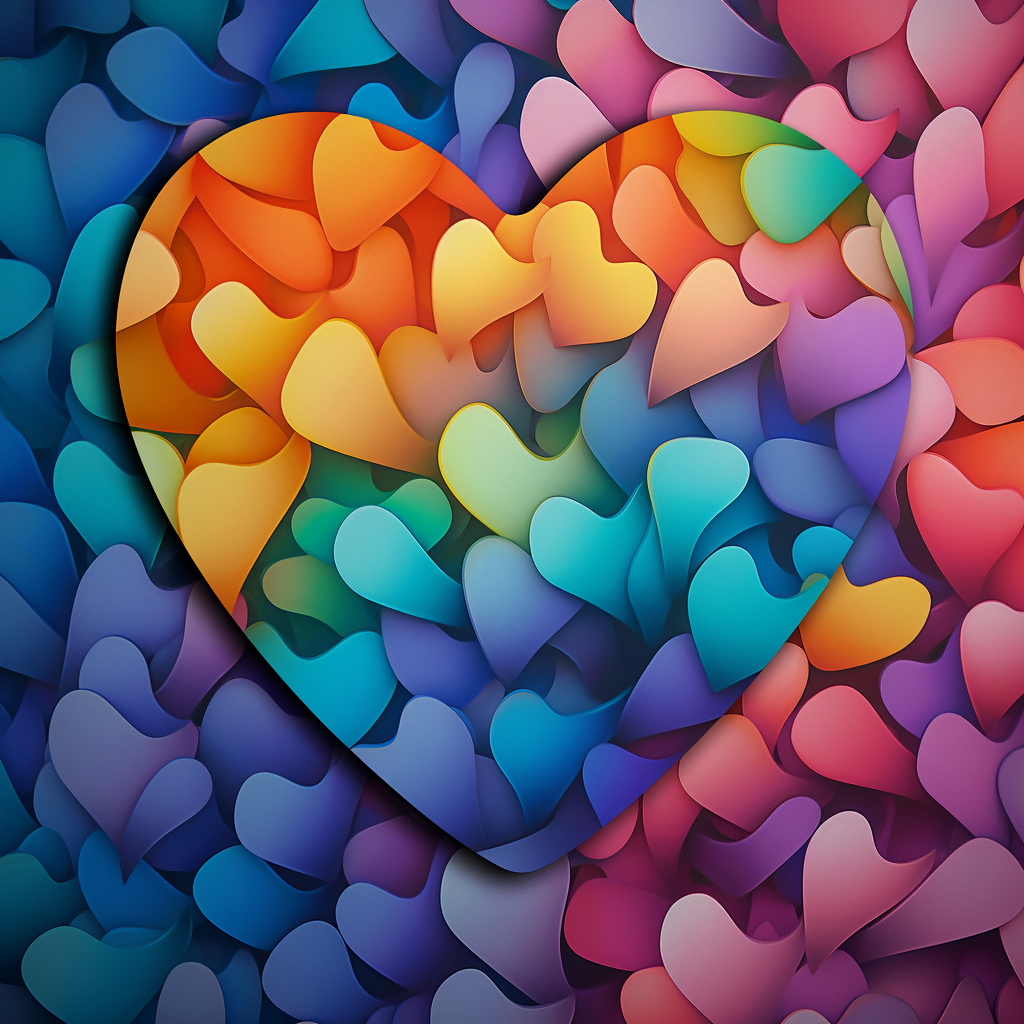 Colorful Pieces Heart Diamond Art Kit