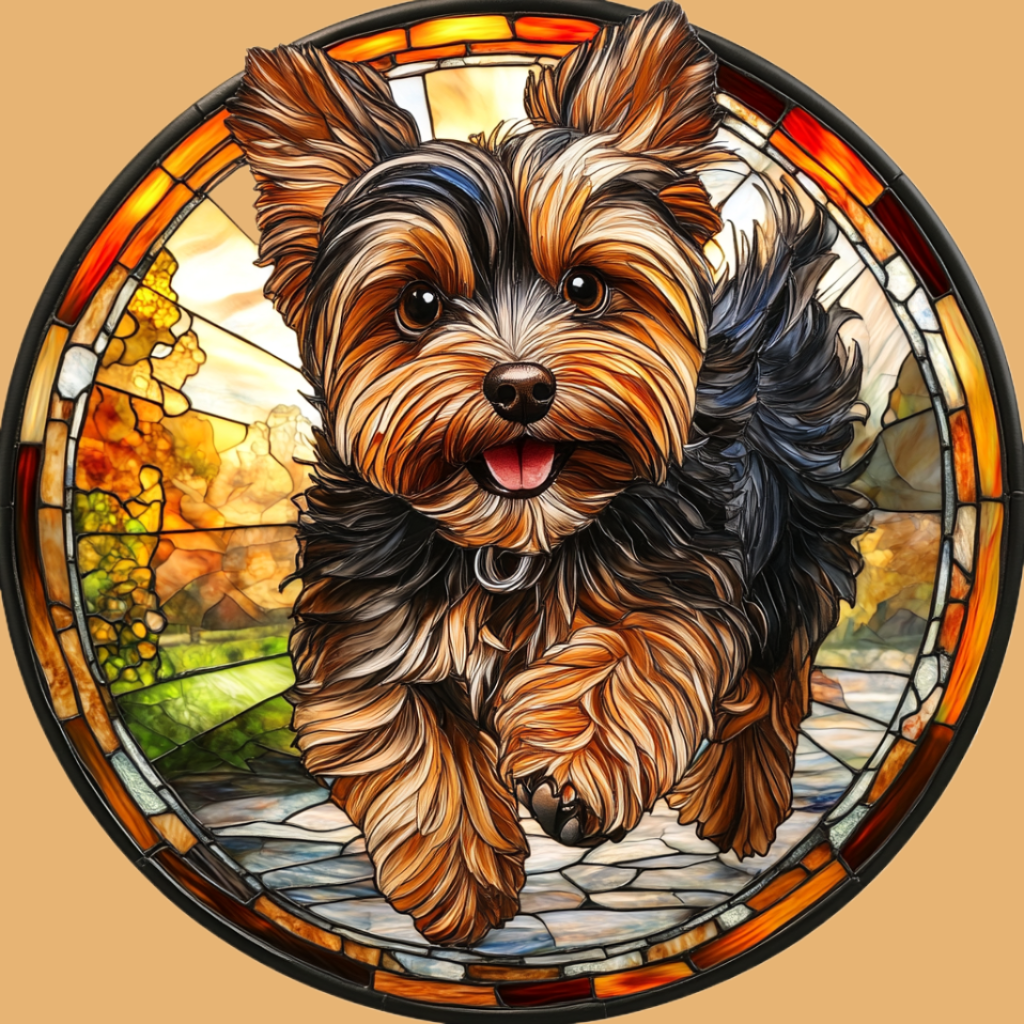 Abstract Yorkie Running Diamond Art Kit