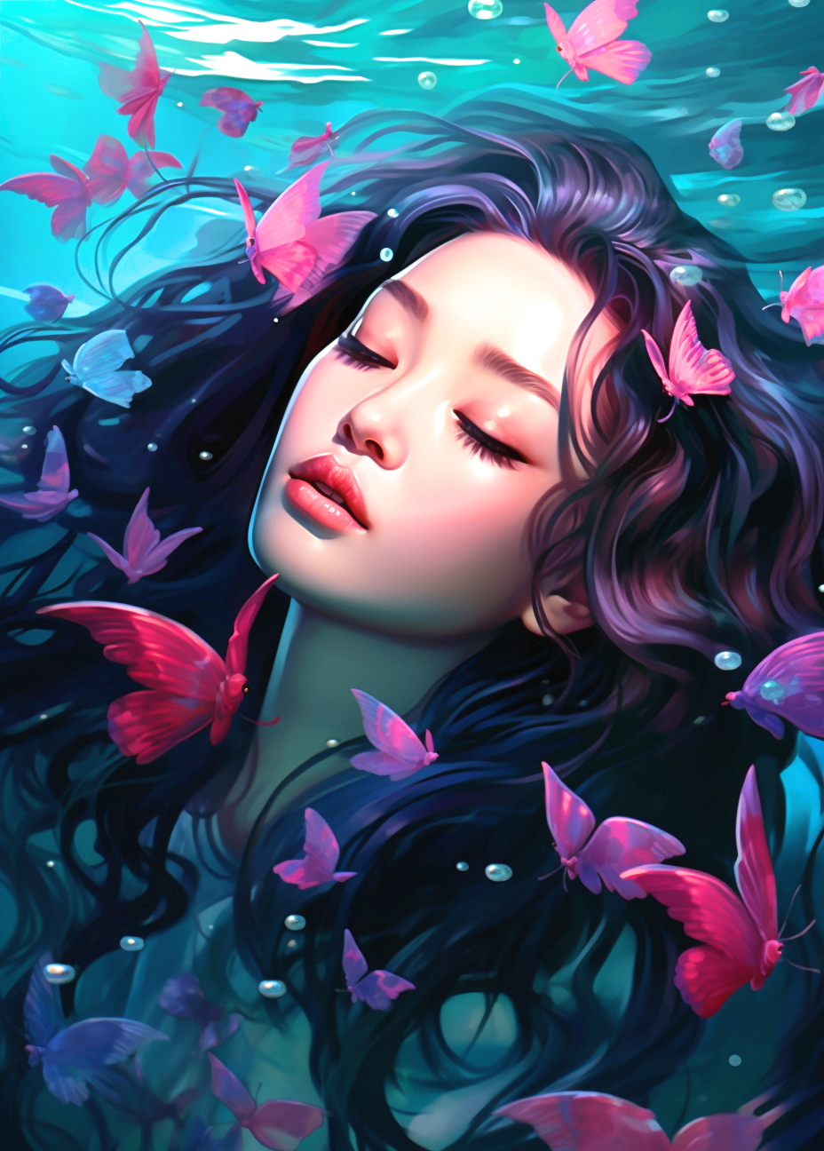 Pink Purple Butterfly Watergirl Diamond Art Kit