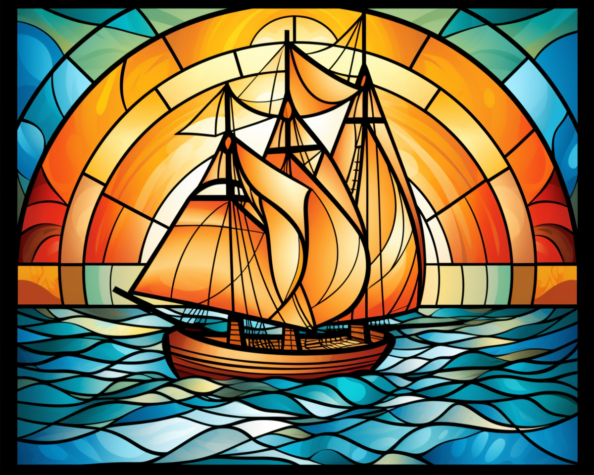 Sailing Ship Abstract Diamond Art Kit