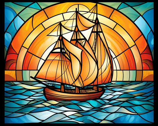 Sailing Ship Abstract Diamond Art Kit