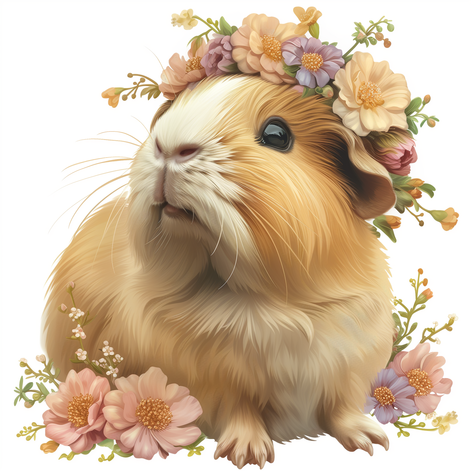 Flower Crown Guinea Pig Diamond Art Kit