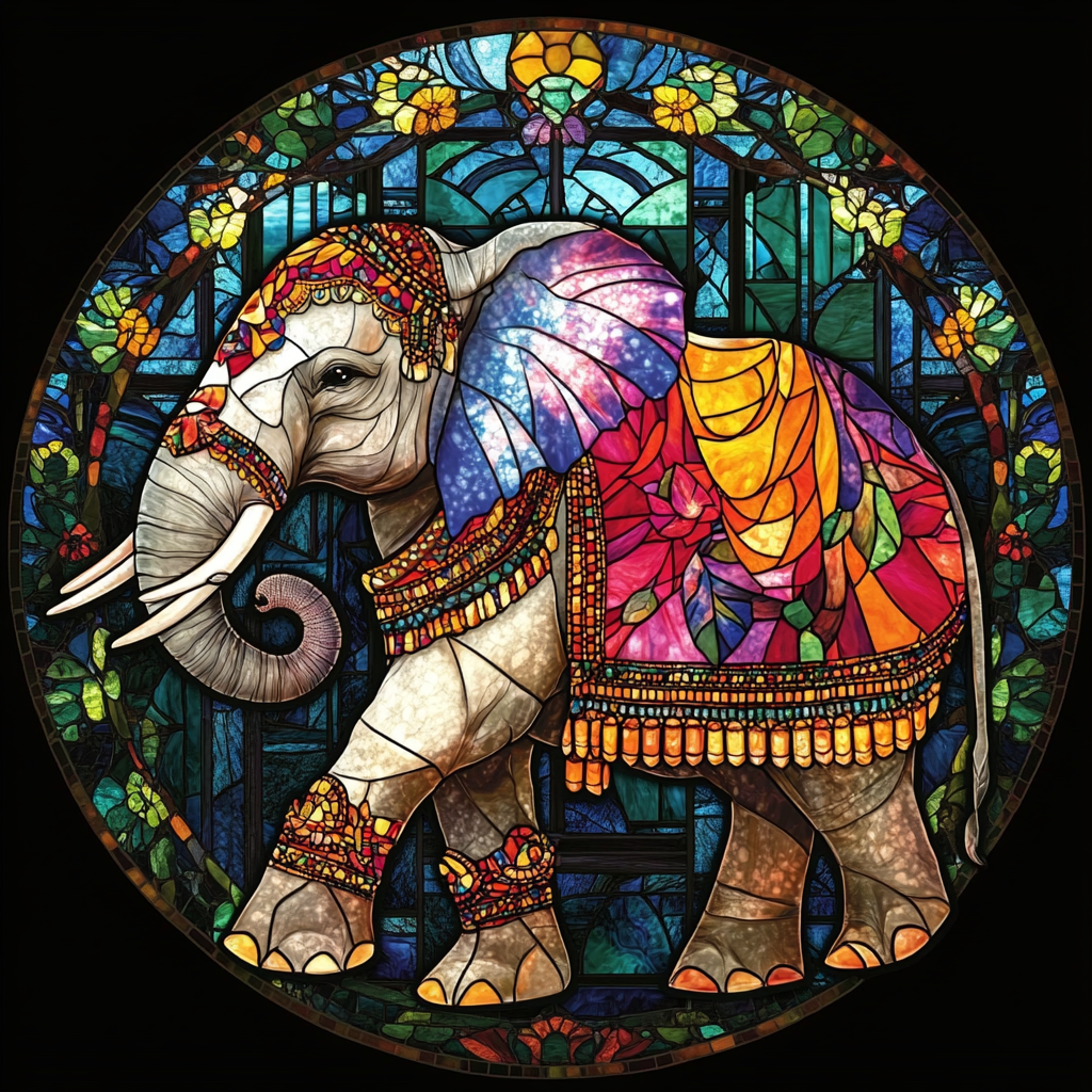 Bright Color Jhu L Elephant Diamond Art Kit