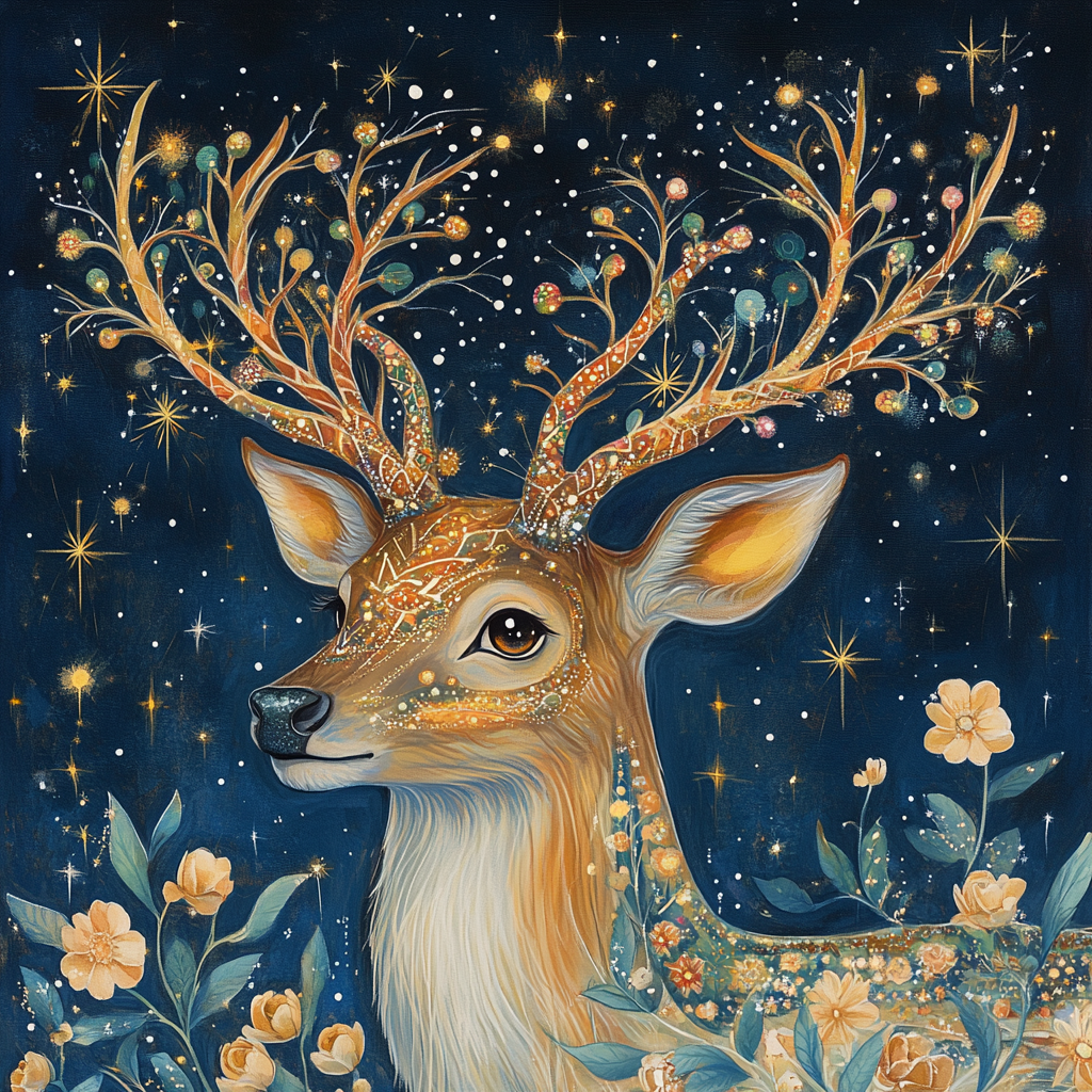 Starry Night Sky Abstract Buck Diamond Art Kit