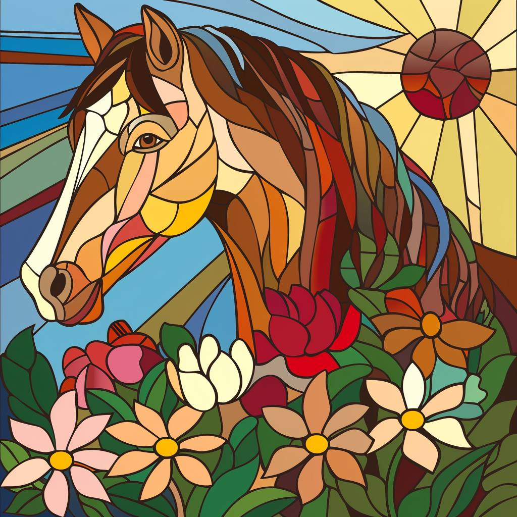 Horse And Sun Abstract Diamond Art Kit