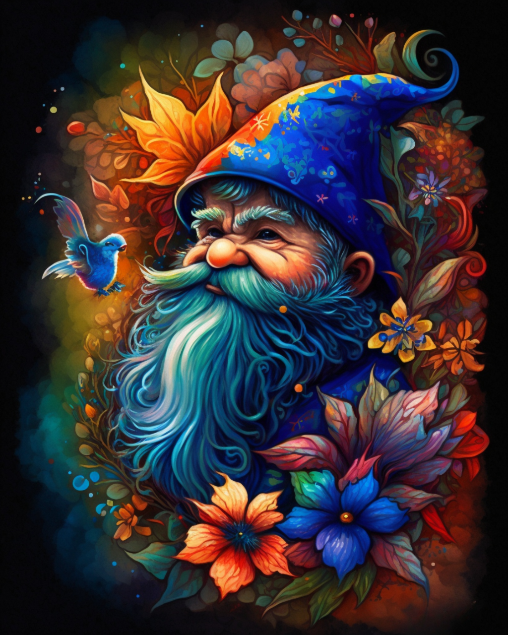 Bright Flower Gnome Diamond Art Kit