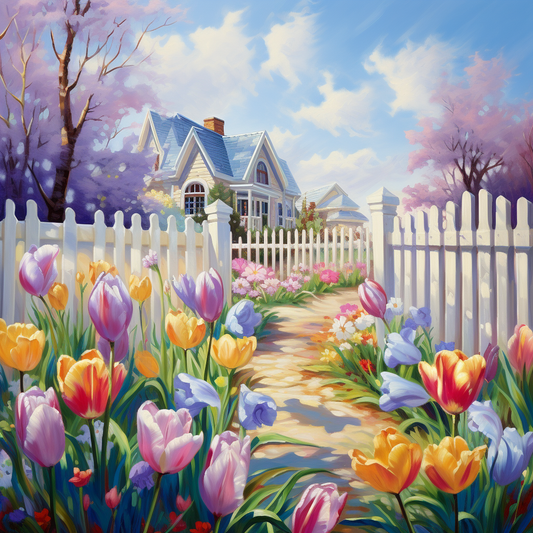 Tulip House Path Diamond Art Kit