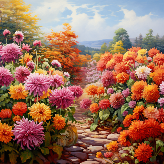 Stone Path Fall Garden Diamond Art Kit