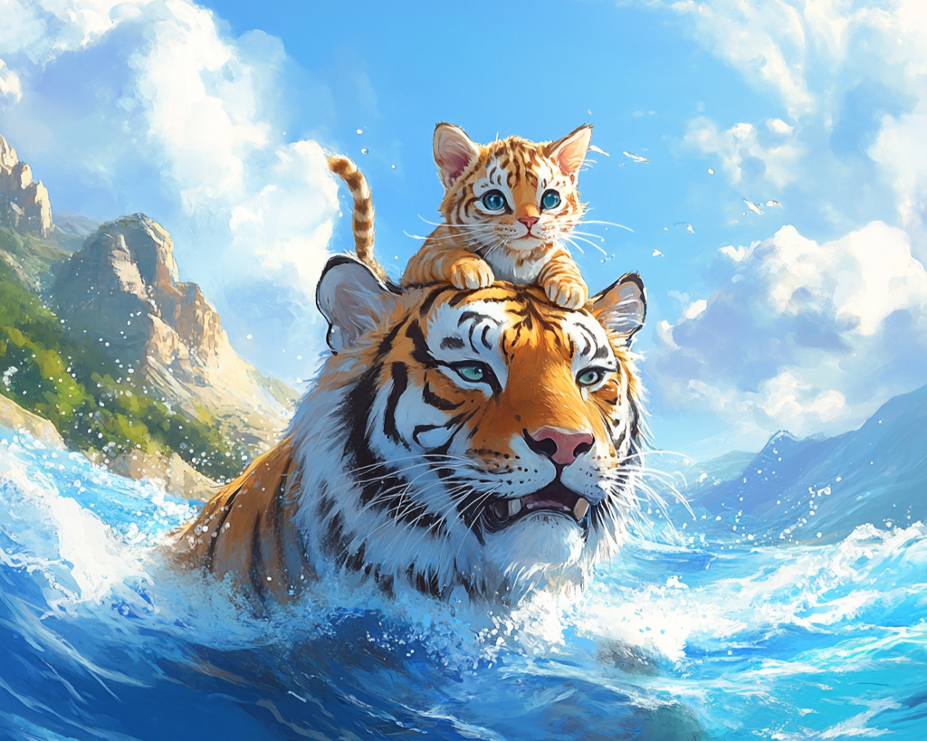 Cat And The Tiger Diamond Art Kit
