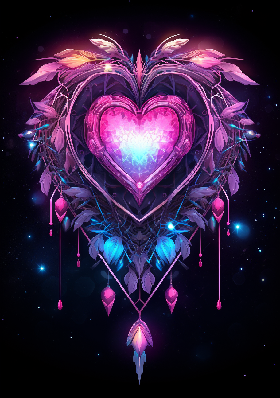 Pink Heart Leaves Dreamcatcher Diamond Art Kit