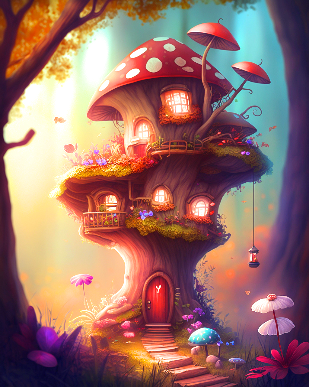 Fairyhouse With Lights Diamond Art Kit