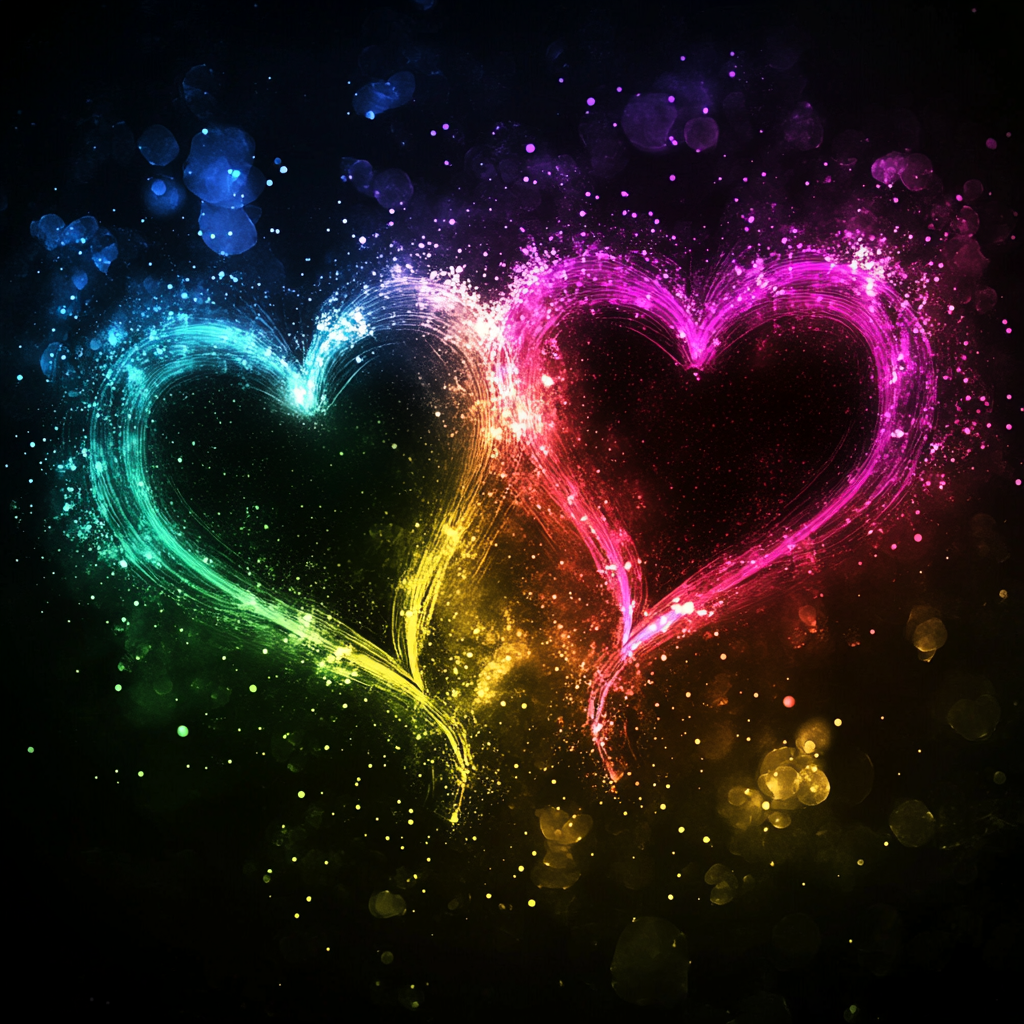Bright Color Smoky Hearts Diamond Art Kit