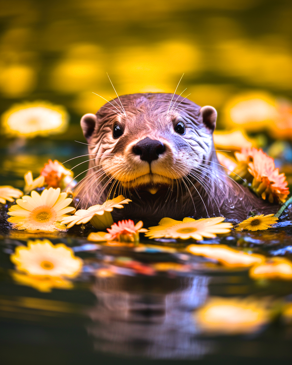 Yellow Flower Otter Diamond Art Kit