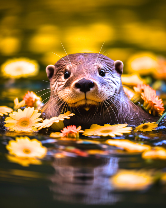 Yellow Flower Otter Diamond Art Kit