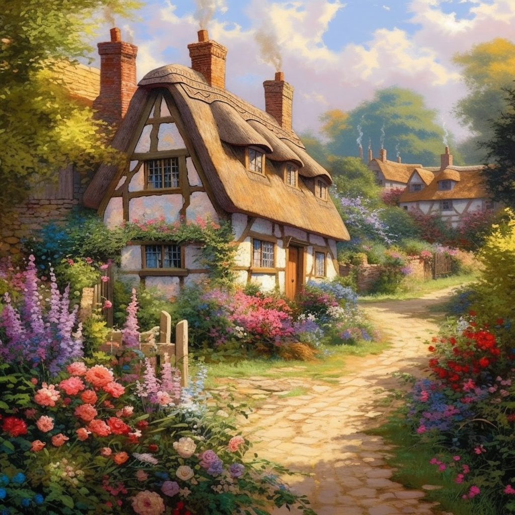 Old English Cottage Diamond Art Kit