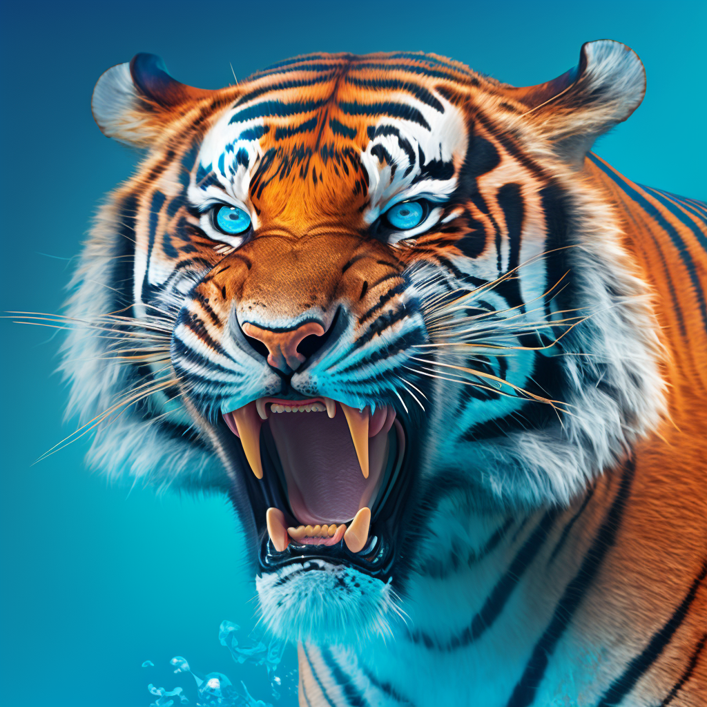 Blue Hue Tiger Diamond Art Kit