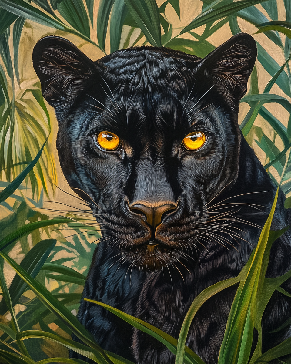 Yellow Eye Panther Diamond Art Kit