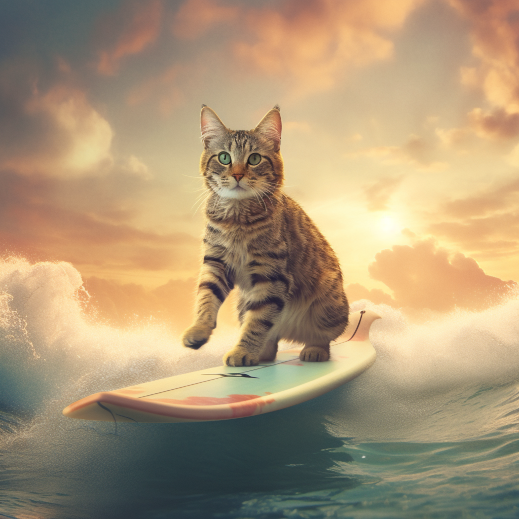 Cat Surfer Diamond Art Kit