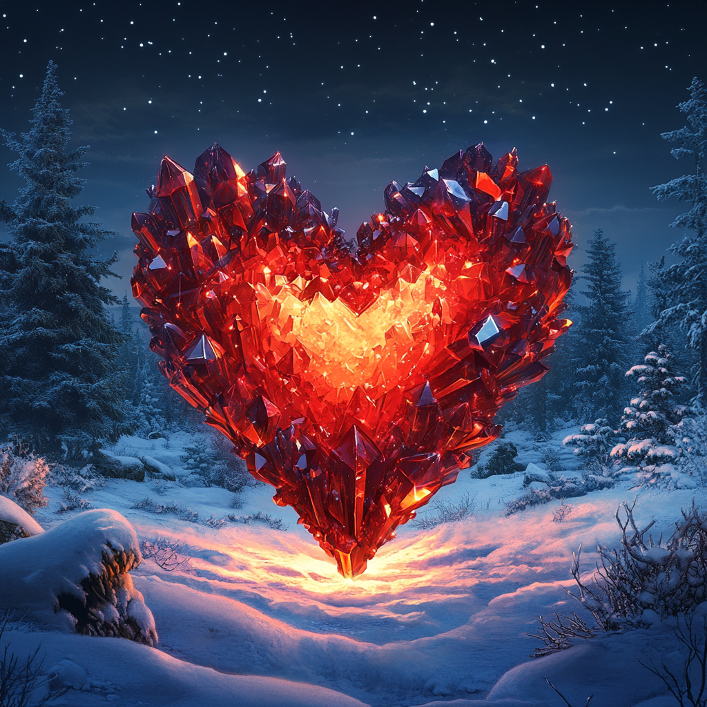 Red Crystals Now Heart Diamond Art Kit