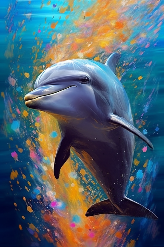 Background Paint Dolphin Diamond Art Kit