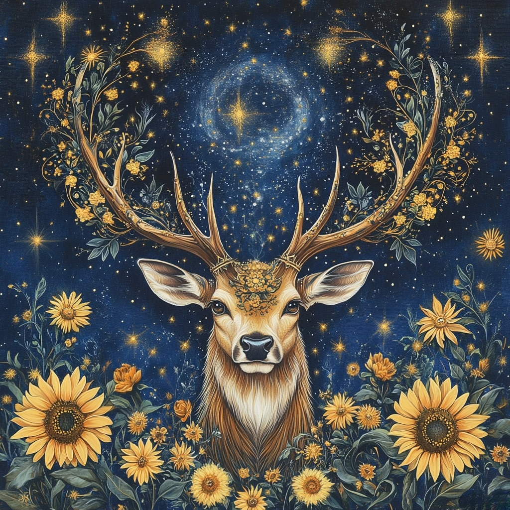 Buck Sunflowers Diamond Art Kit