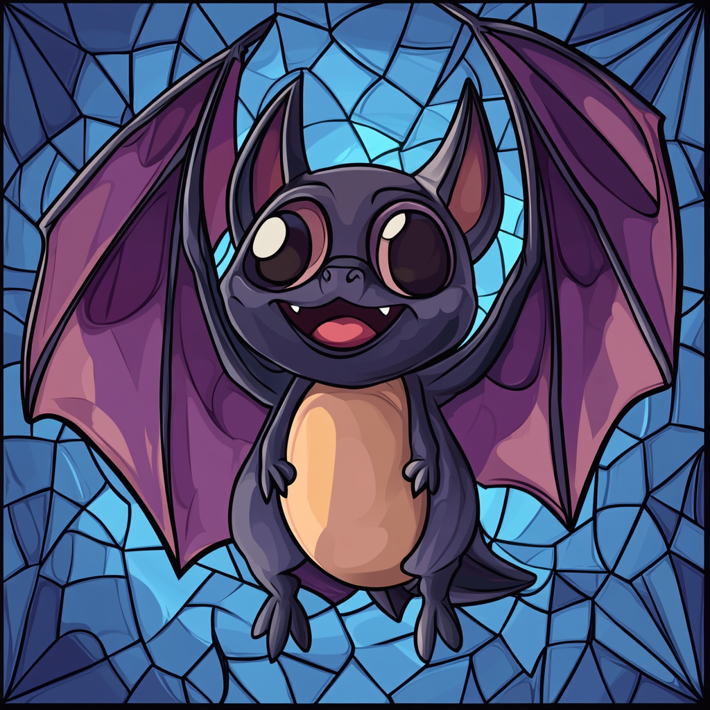 Cute Purple Wing Abstract Bat Diamond Art Kit