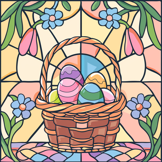 Easter Egg Basket Abstract Diamond Art Kit