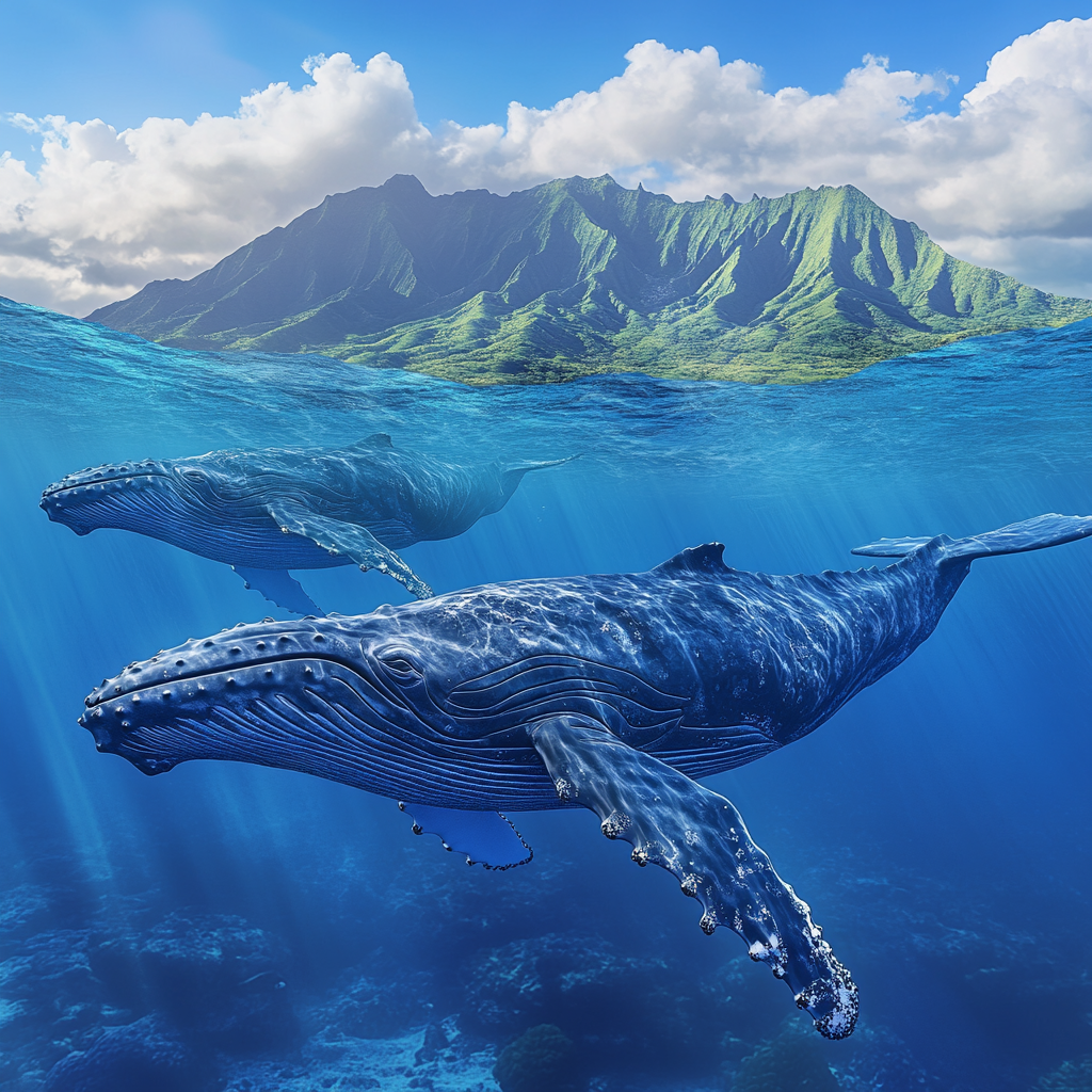 Two Whales In The Ocean Diamond Art Kit