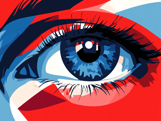 Abstract Red White Blueeye Diamond Art Kit