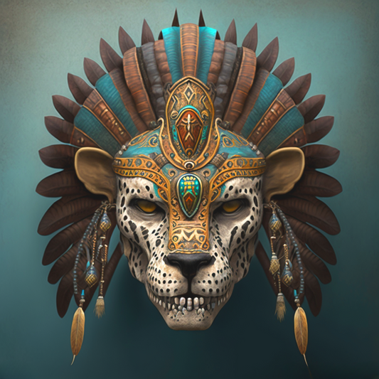 Mexican Jaguar Skull Diamond Art Kit