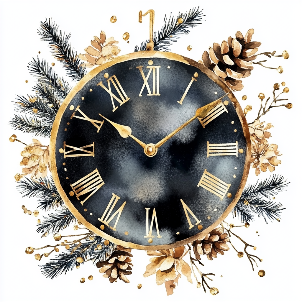 Pinecones Black Clock Diamond Art Kit