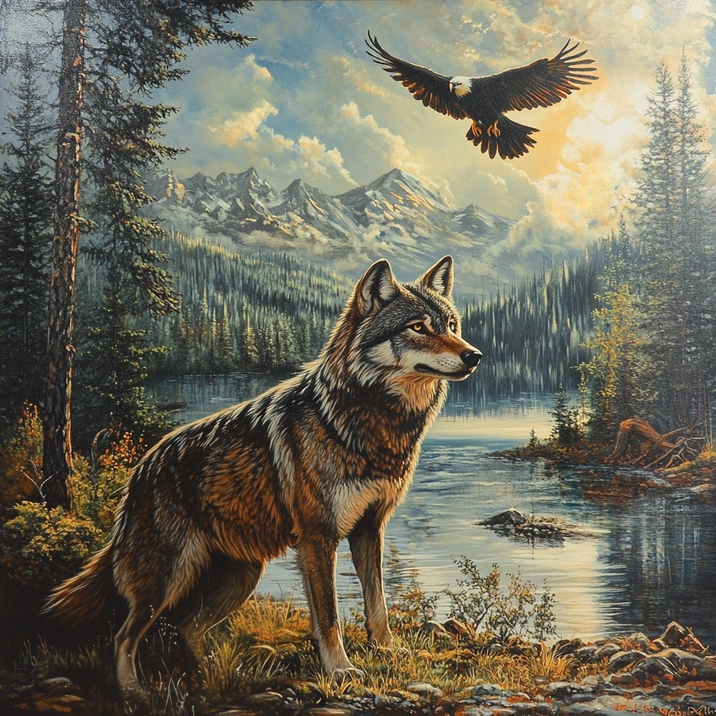 Wolf And Eagle Diamond Art Kit