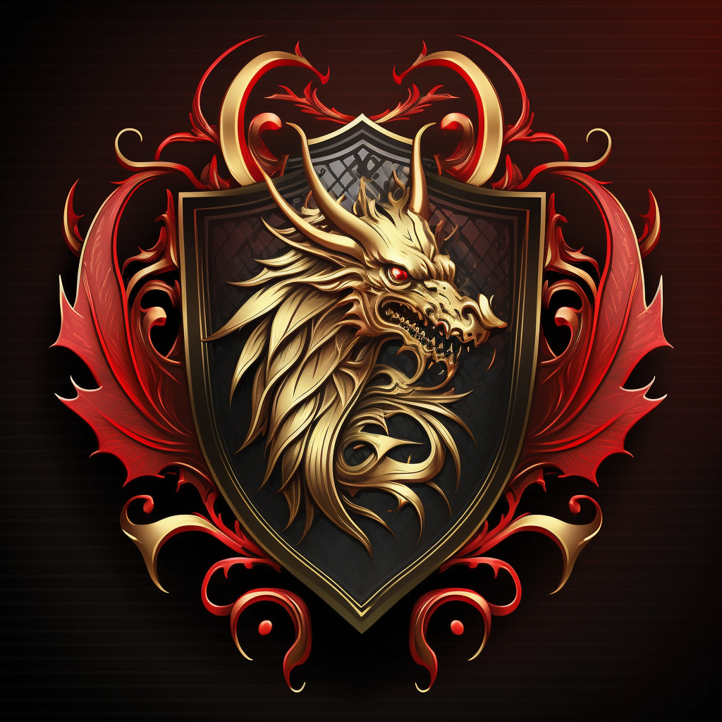 Gold Red Dragon Shield Diamond Art Kit
