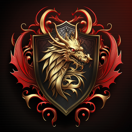 Gold Red Dragon Shield Diamond Art Kit