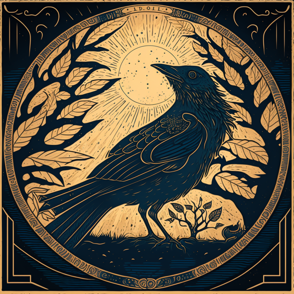 Crow Medallion Diamond Art Kit