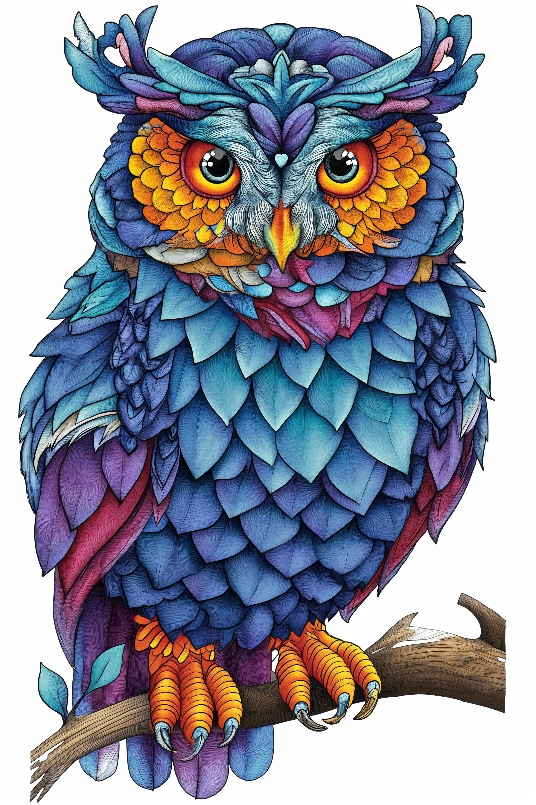 Blue Feather Owl Diamond Art Kit