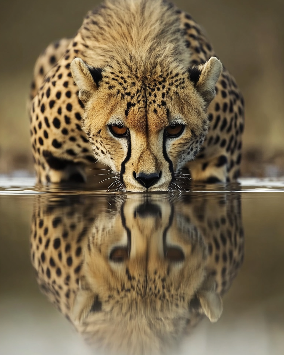 Cheetah Reflection Diamond Art Kit