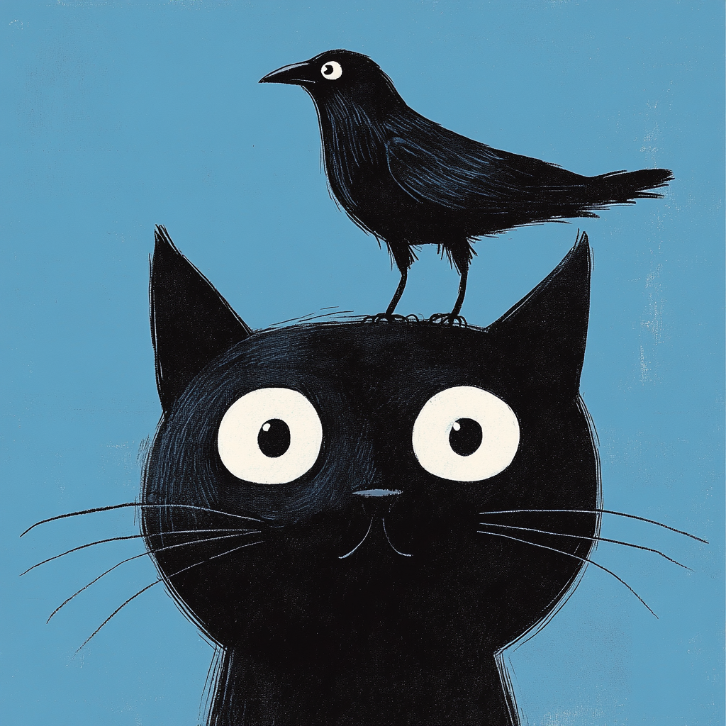 Black Cat Crow Diamond Art Kit