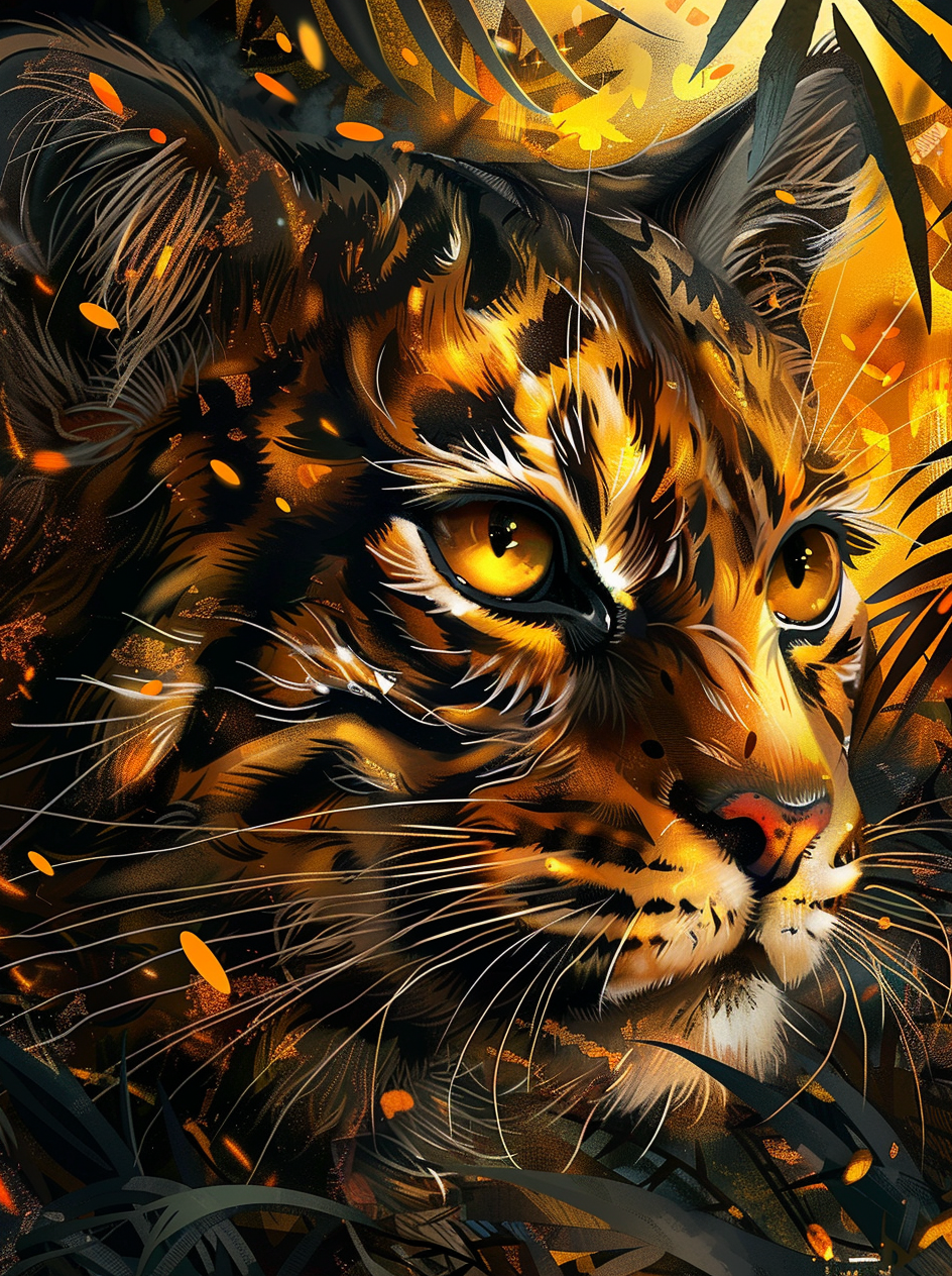Golden Sun Cat Diamond Art Kit