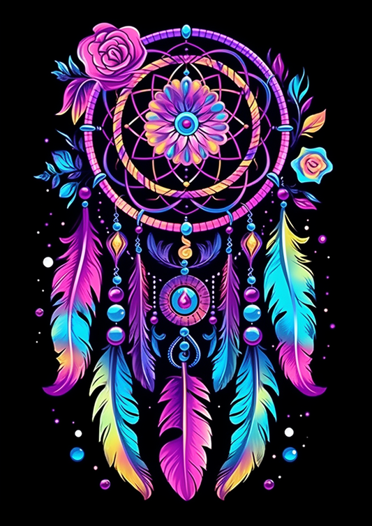 Pink Yellow Dreamcatcher Diamond Art Kit