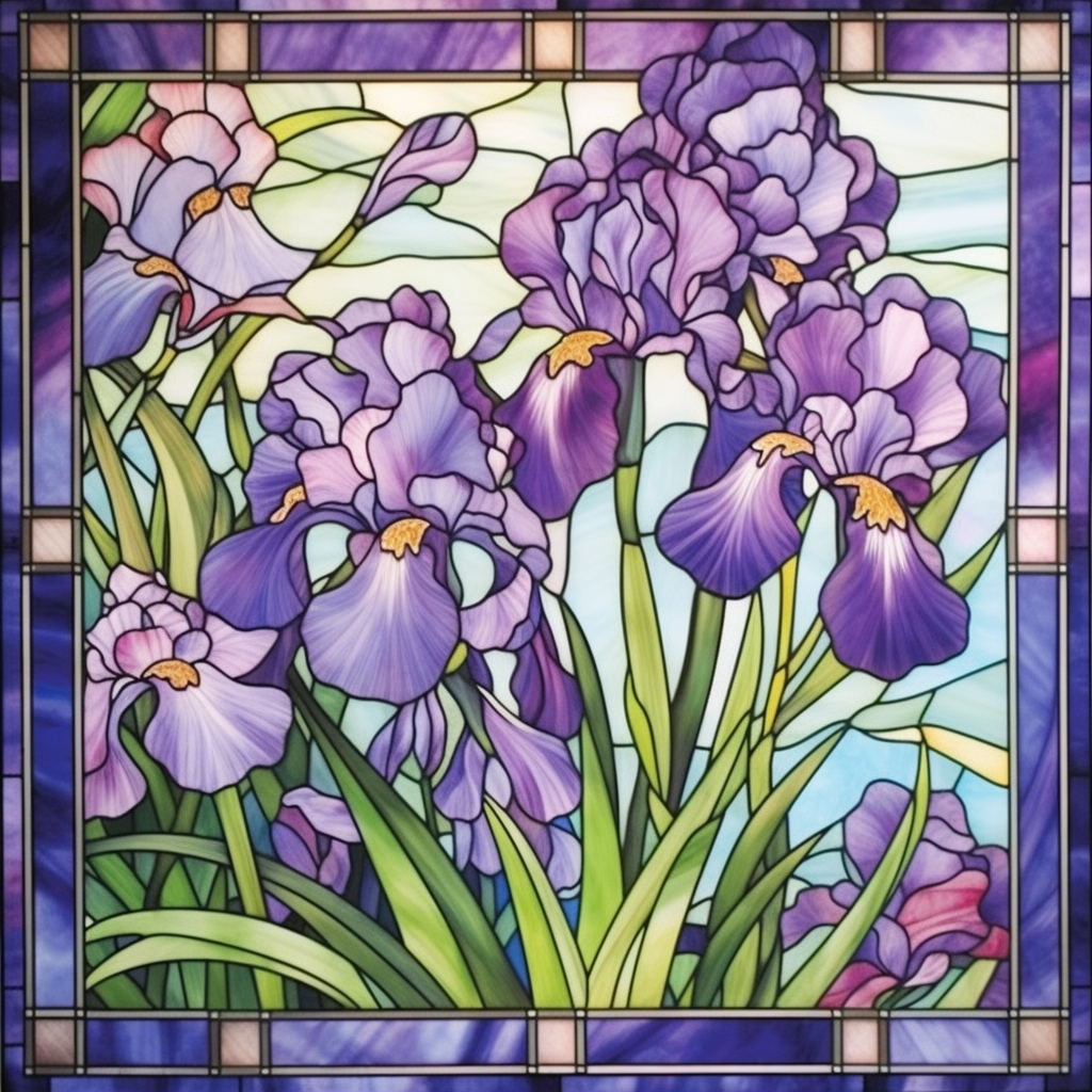 Purple Square Abstract Iris Diamond Art Kit
