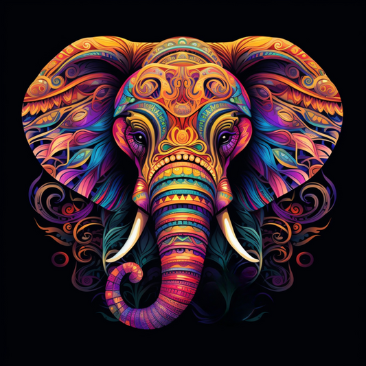 Jewel Tones Elephant Mandala Diamond Art Kit