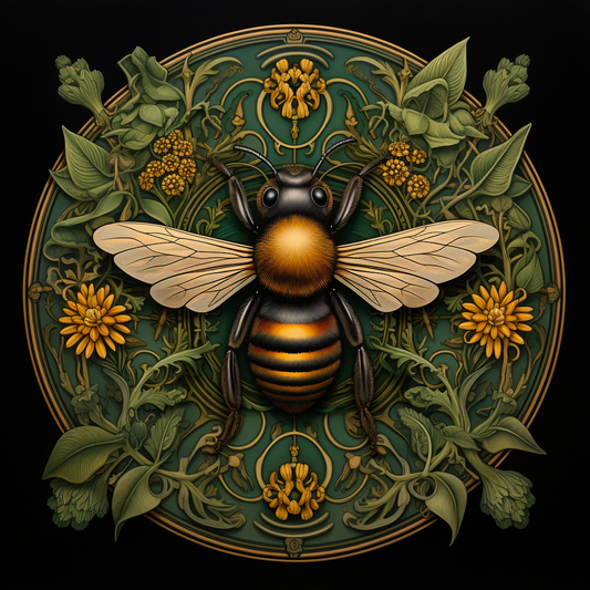 Green Leaves Bee Diamond Art Kit