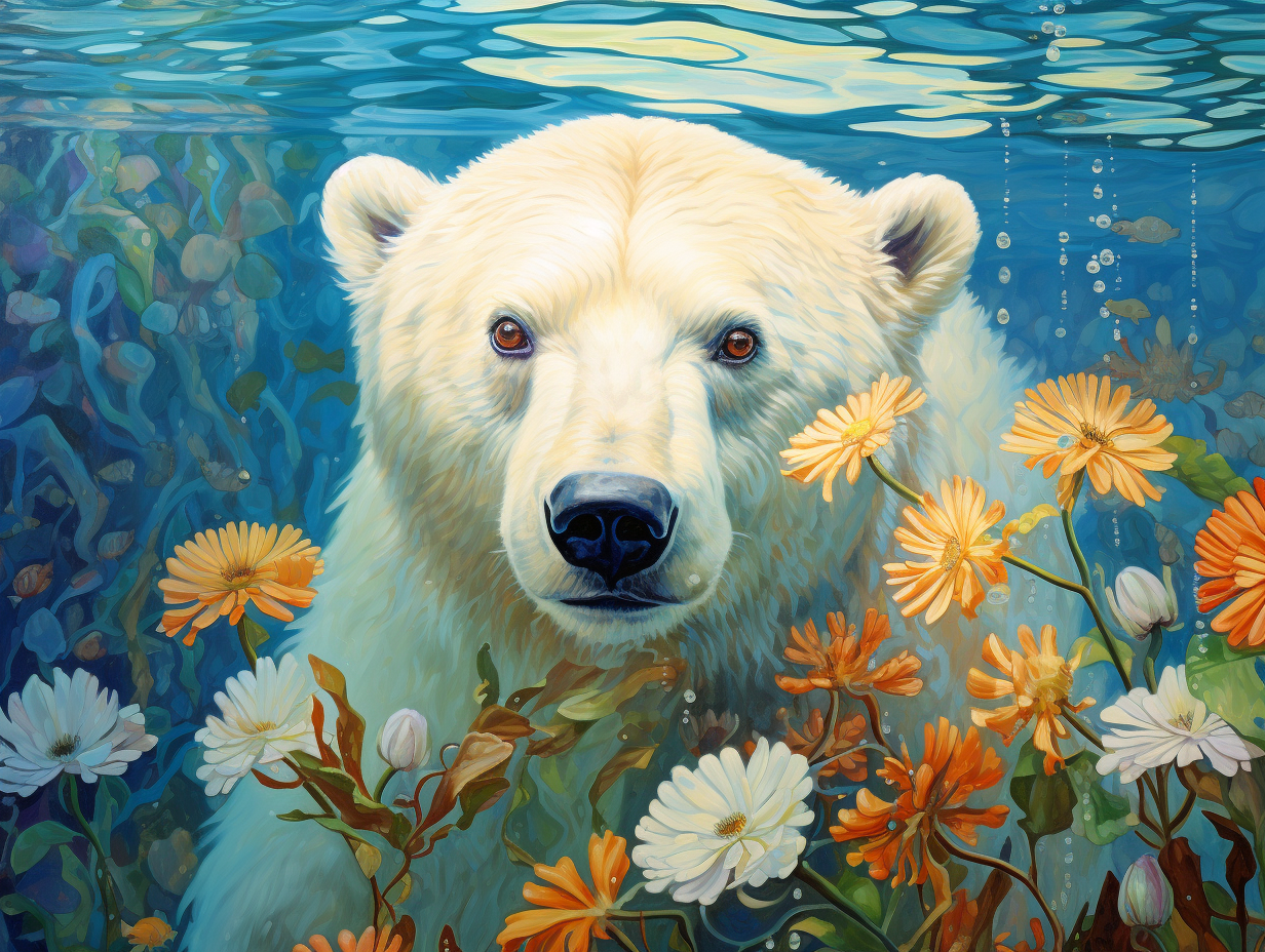 Brown Eye Polar Bear Diamond Art Kit