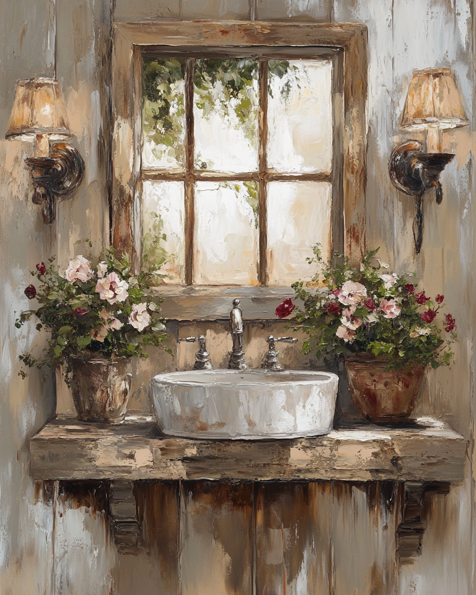 Sink Under The Window Diamond Art Kit