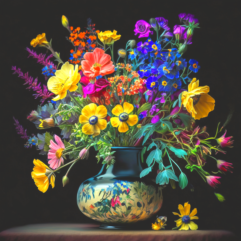 Bold Vase Flowers Diamond Art Kit