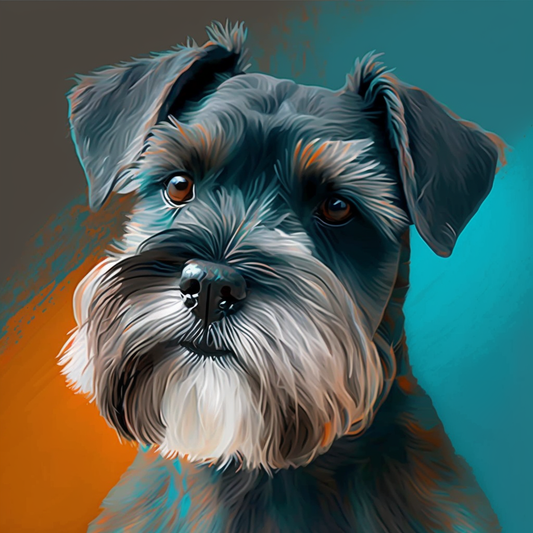 Cute Abstract Colored Schnauzer Diamond Art Kit