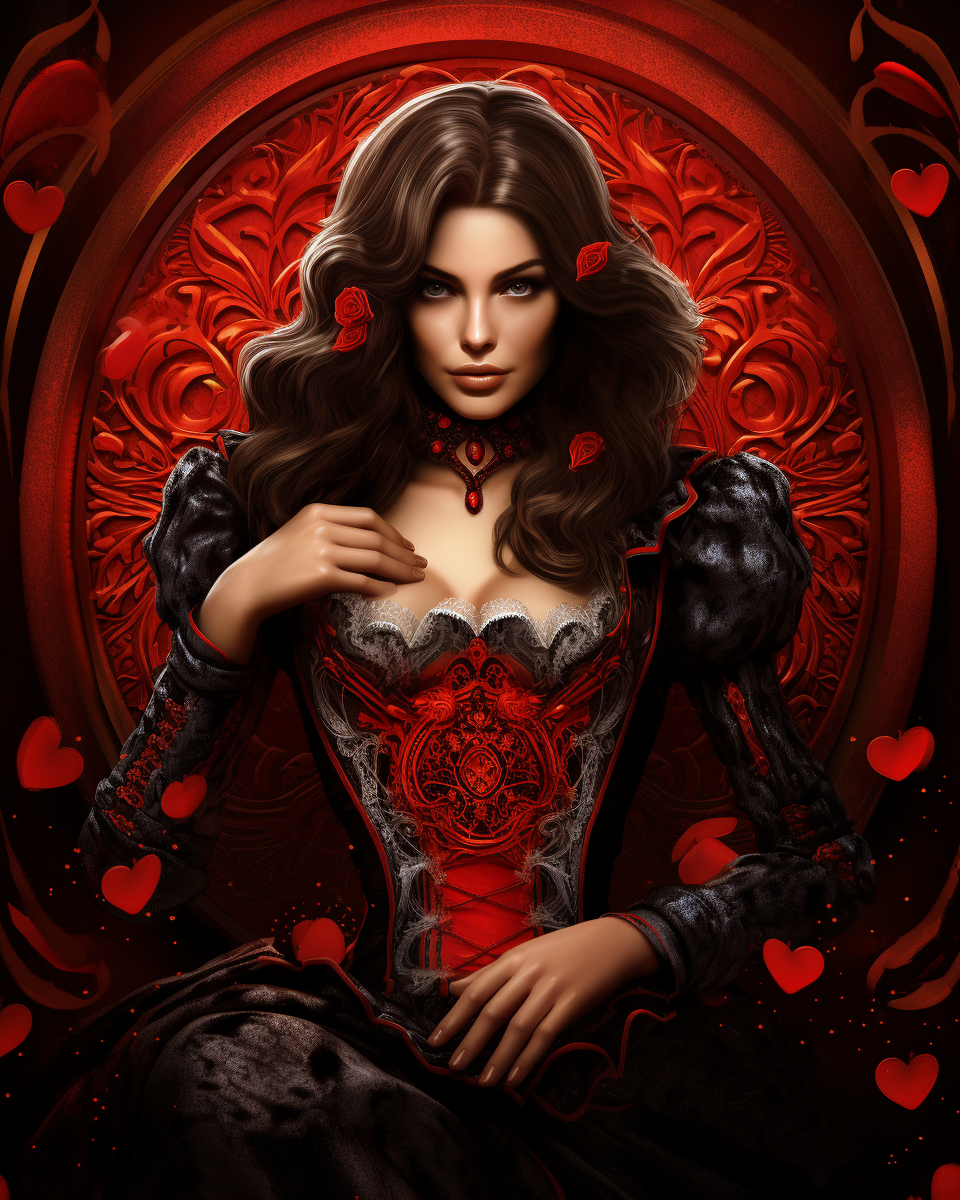 Black Red Dress Woman Diamond Art Kit