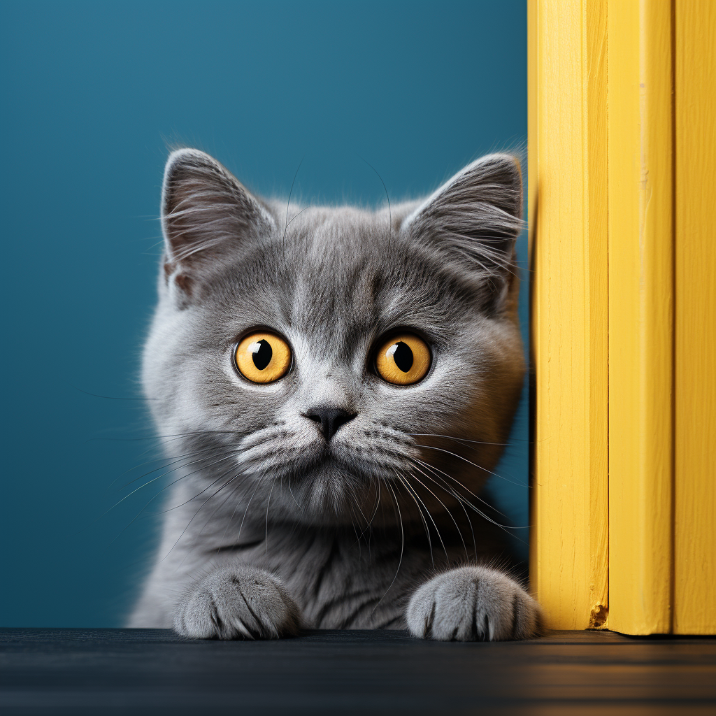 Surprised Grey Cat Diamond Art Kit