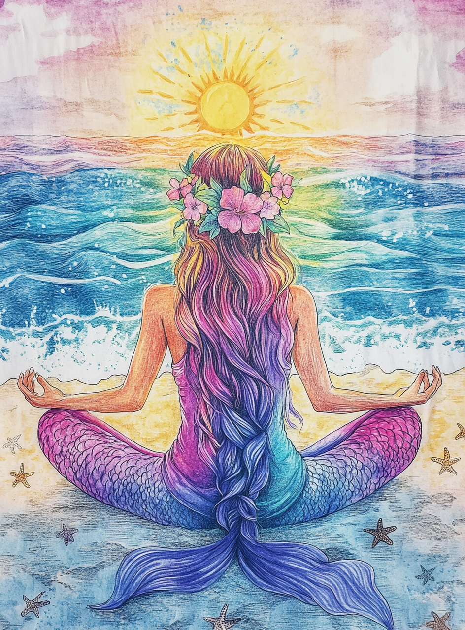 Sun Salutation Beach Girl Diamond Art Kit